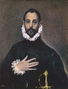 El Greco Nobleman with his Hand on his chest oil painting